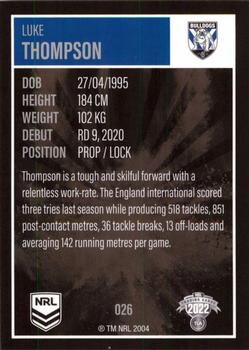 2022 NRL Elite #026 Luke Thompson Back